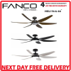 Fanco Heli 56 Inch and 66 inch ceiling fan with 3 Tone LED Light with Remote