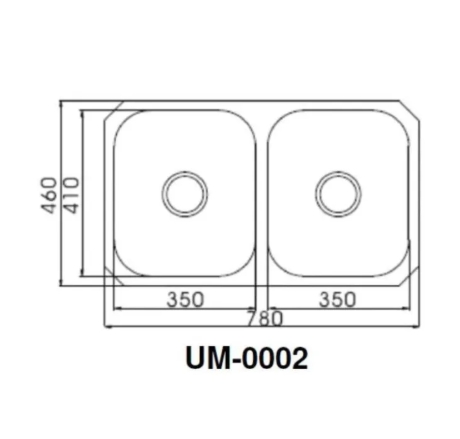 ENGLEFIELD UM-0002 0.9mm Handmade S/Steel Undermount Kitchen Sink - Image 3