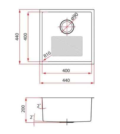 RUBINE FEX 810-44U 18/8 Stainless Steel SINK - Image 3