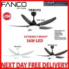 FANCO TRIBUTO 46/56 DC Motor Ceiling Fan With 36W Super Bright Tri colour LED and Remote control