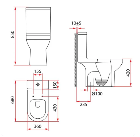 RUBINE MV-202S10 Washdown, TOILET PART / FREE EXPRESS DELIVERY - Image 2