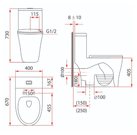 RUBINE PN-105P07 Washdown , TOILET / FREE EXPRESS DELIVERY - Image 2