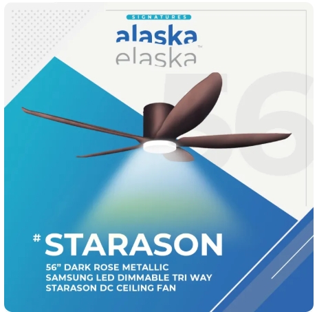 Alaska STARASON 56” DC Ceiling Fan + Samsung 20W LED Dim Tri Way Memory Function - Image 4