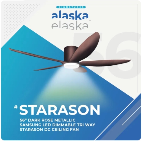 Alaska STARASON 56” DC Ceiling Fan + Samsung 20W LED Dim Tri Way Memory Function - Image 2