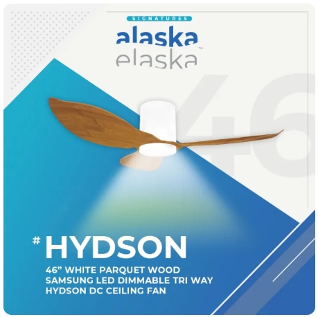 Alaska HYDSON 46″ DC CEILING FAN + SAMSUNG 20W LED DIM TRI WAY MEMORY FUNCTION - Image 2