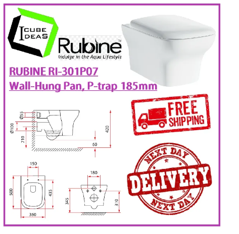 RUBINE RI-301P07 Wall-Hung Pan, TOILET / FREE EXPRESS DELIVERY